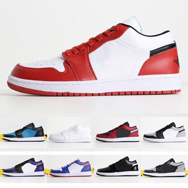 

chicago 1 1s low mens basketball shoes sneakers 2020 new unc bred shattered lakers 3 red toe zapatos trainers shoes, Black