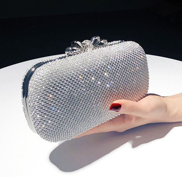 

2019 new clutch bag banquet ladies temperament with dress cheongsam diamond flashing dinner small handbag female