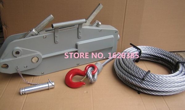 

1.6t--5.4tx20m aluminum alloy manual wire rope pulling hoist, ce gs certificate hand winch block steel wire rope hoist puller