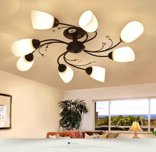 Lampadario a Led moderno Ruota Apparecchio di illuminazione a fiore Lampada da caffè Lampada da bar in acciaio inossidabile Calla Lily Luminaire Lustro bianco