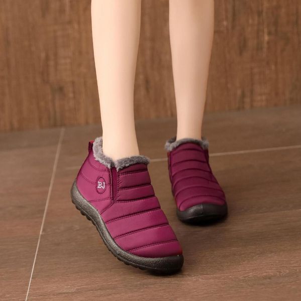 

winter women boots 2020 winter shoes for women ankle boots waterproof lovers snow fur casual botas mujer, Black