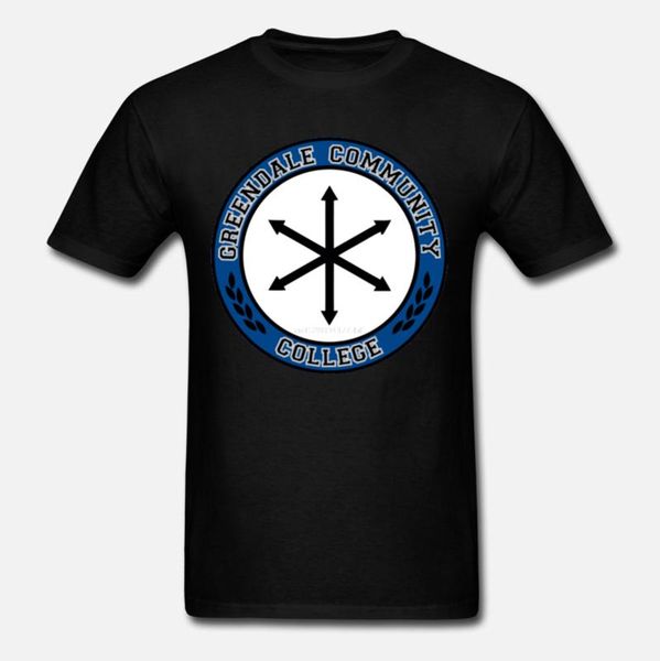 

greendale community college student apperal tv show t shirt, White;black