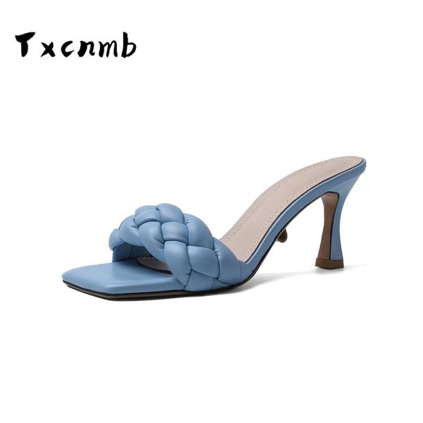 

txcnmb 2020 peep toe fashion women sandals thin high heel hollow women shoes quality cow leather summer ladies pumps casual, Black