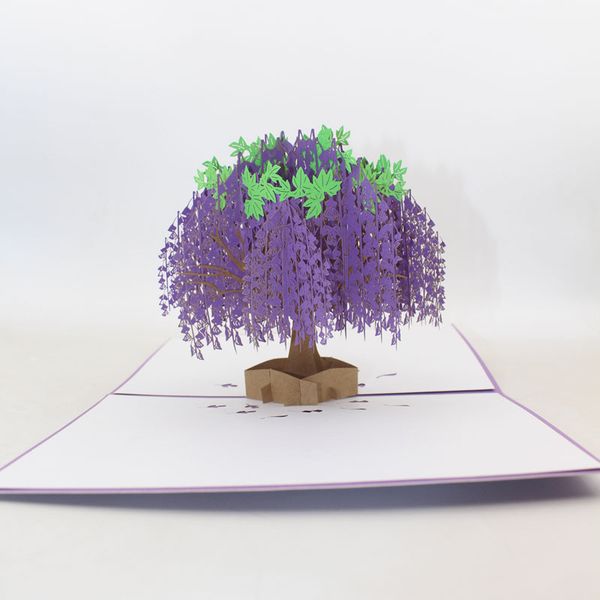 

new 3d pop up handmade wisteria tree greeting cards postcards birthday mother day thanks love card ing