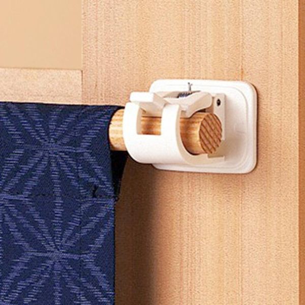 

2 pcs hanging rod end hanging clips adhesive wall curtain rod clip hook suction for bathroom kitchen