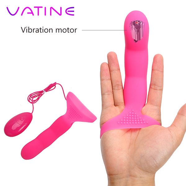 VATINE 7 Speed Finger Vibrator Strap On Clitoris Estimulator Silicone Sex Toys for Women G-spot Female Masturbation Sex Products Y191221