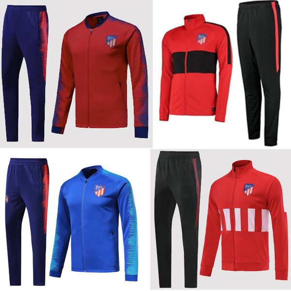 

2019 2020 atletico madrid soccer jacket training suit 2019/20 camiseta de fÃºtbol llorente football jacket long zipper tracksuit joao felix, Black