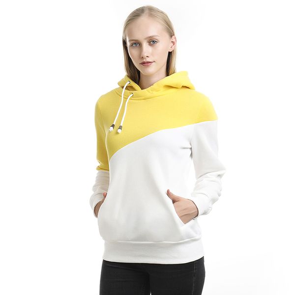 

women skateboarding hoody spring and autumn ladies contrast color hooded casual pullovers lady long sleeve robe femme, White;black