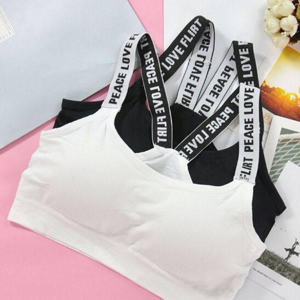 

women push up sports bra black white fitness letters yoga bra for cup a-d running yoga gym fitness crop underwear, White;black
