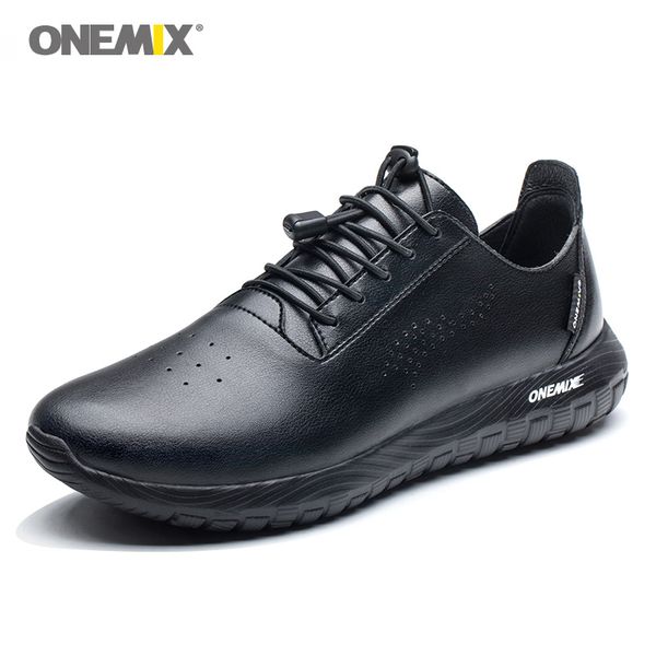 

onemix men road running shoes in black microfiber leather designer trail jogging sneakers outdoor sport walking trainer shoes