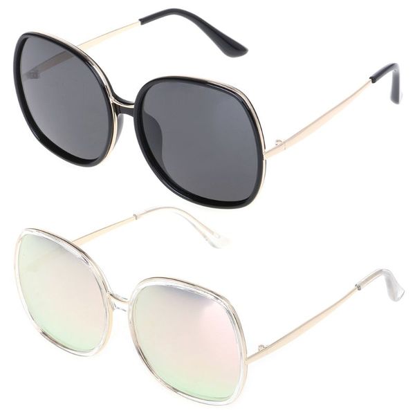 

новые площади дизайн солнцезащитные очки большая рамка мода стильный uv400 поляризованные женщины мужчины солнцезащитные очки driving показа, White;black