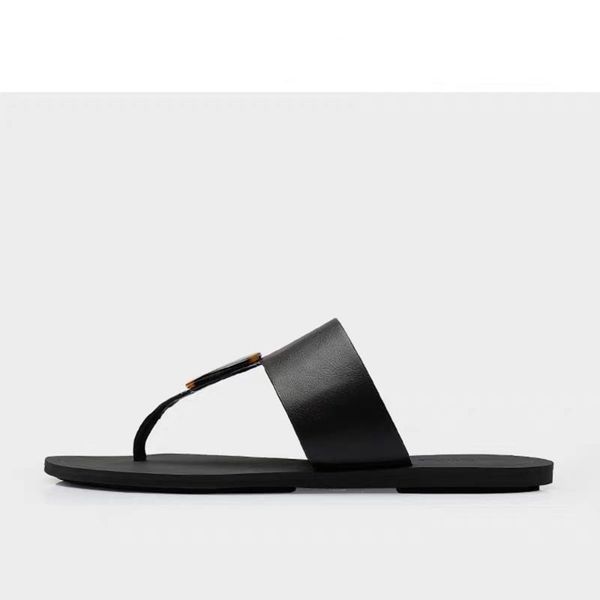 

2020 fashion ladies flip flops ladies summer beach slippers leather slippers men's shoe size 35-45, Black