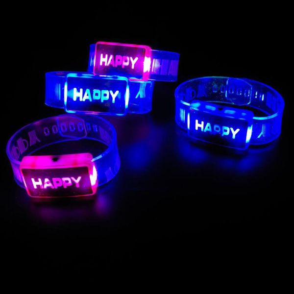 

игрушки 1pc electric light up световой мигающий счастливый партия браслет фестиваль rave дети светодиодное освещение часы для детей дети