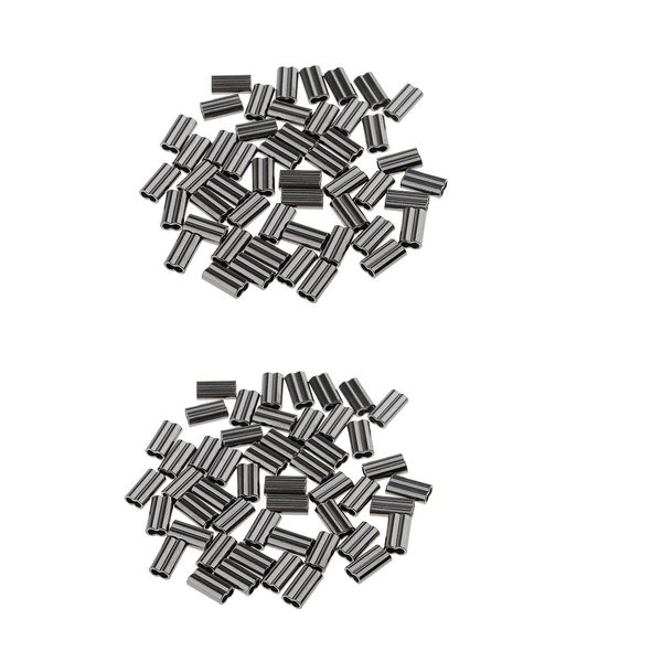 

100x double barrel copper crimp sleeves fishing crimps for rig making 2.0mm