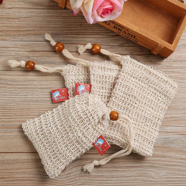 

fashion nice natural ramie shower exfoliator sponge pouch comfortable blister mesh soap saver bag foaming net