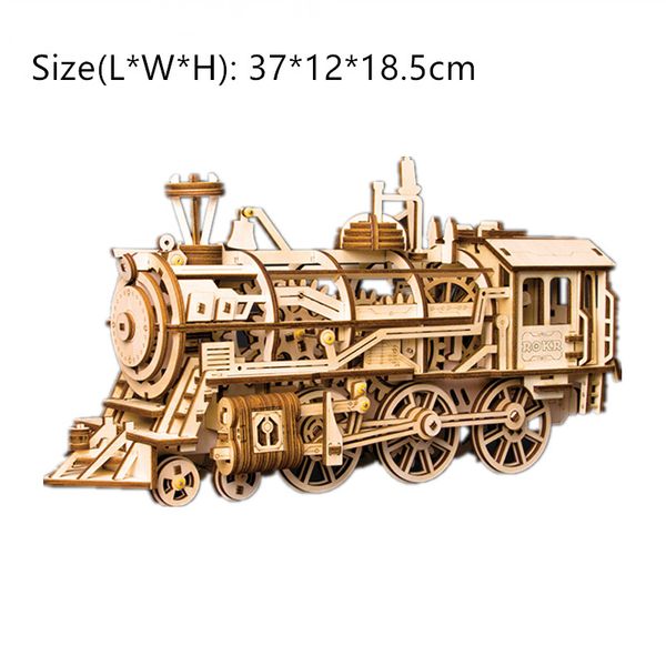 

robotime 3d wooden puzzles locomotive mechanical gears lk series diy cool girl toy and gift model easy assembly