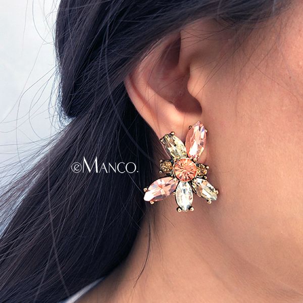 

emanco water lotus red luxury stereoscopic crystal&rhinestone drop dangle earrings fashion jewelry new cloth accessories y200323, Golden