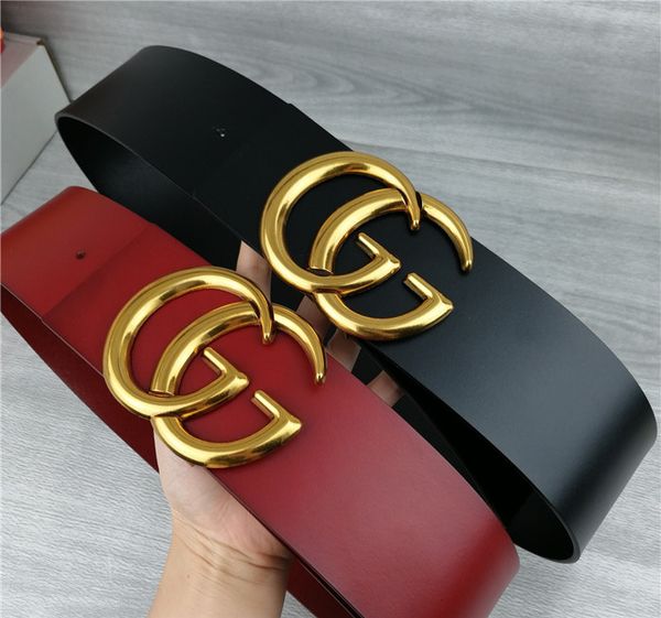 

designer brand leather belts female leather belt new female fashion leather belt smooth buckle letters buckle head belt width of 7cm, Black;brown