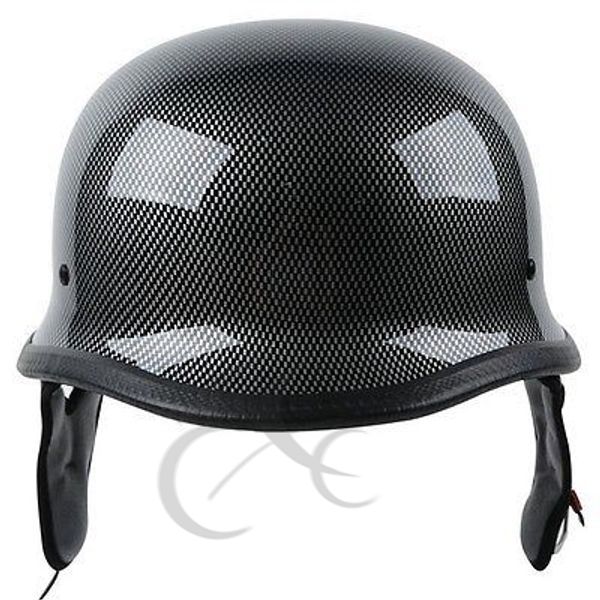 

dot carbon fiber wwii german style motorcycle cruiser half helmet biker m/l/xl