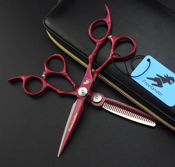 

6.0 inch japan 440c red crocodile handle hairdressing scissors advanced barber shop essential scissors durable