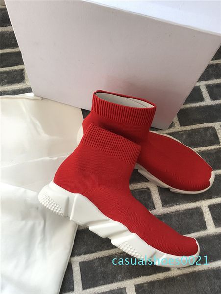 

new speed trainer luxury knited shoes womens mens casual shoes black white red flat fashion speed knit socks sneakers fashion trainers c21