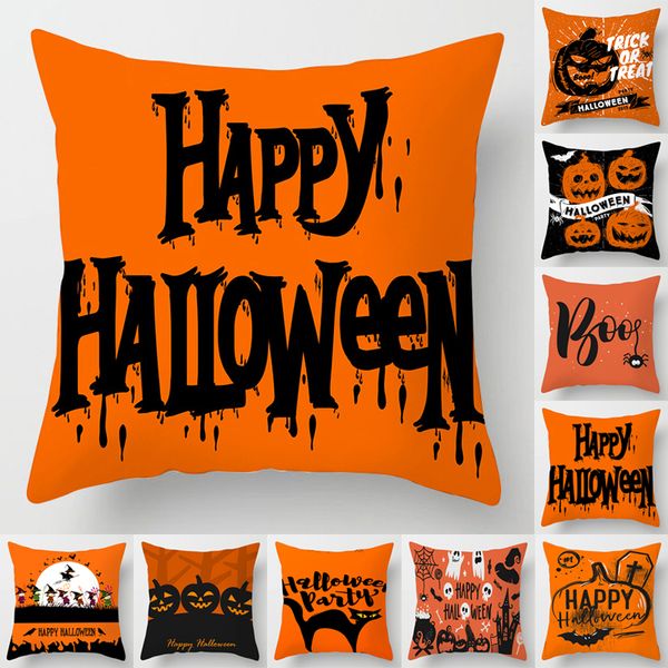 

cushions halloween pumpkin pillow cases cartoon pattern square pillow case covers for halloween gift 45*45cm