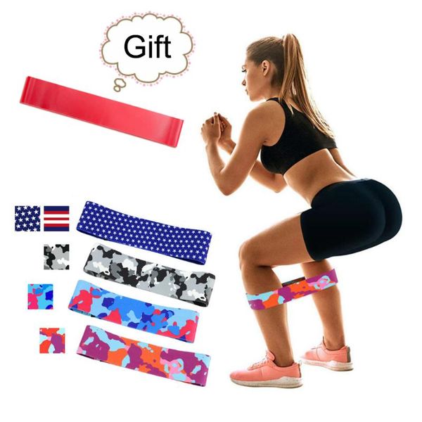 

fabric resistance bands cotton booty crossfit yoga rubber pulling loop for fitness men women camouflage hip leg band workout