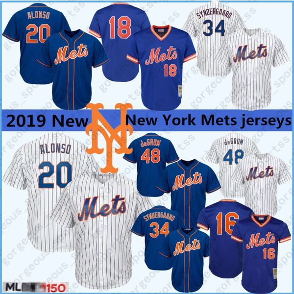 

48 jacob degrom baseball jerseys 18 darryl strawberry 16 dwight gooden 34 noah 17 keith hernandez 52 yoenis cespedes quality jersey, Blue;black