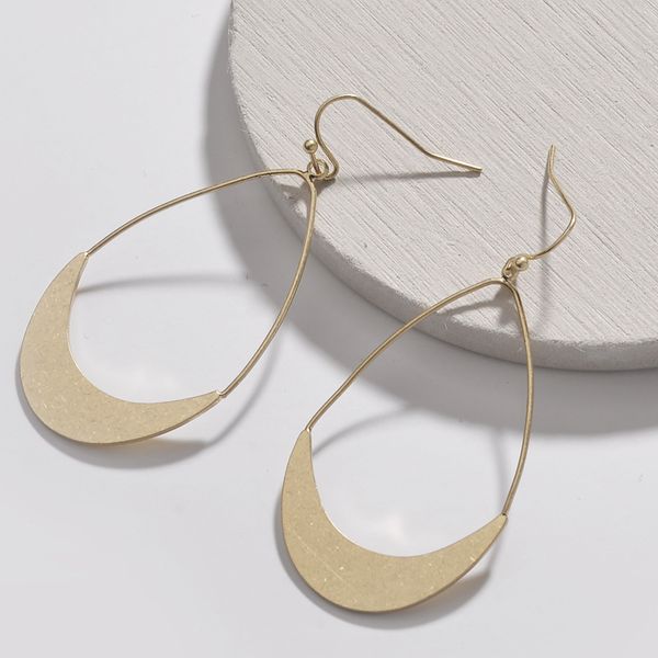 

fashion jewelry hollow out water big drop earrings copper wire make fanshaped for women, Golden