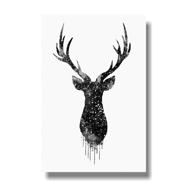 

декоративные олени настенные картины искусства дикой природы отпечатки cabin lodge decor, 32 x 48 дюймов, белый и серый