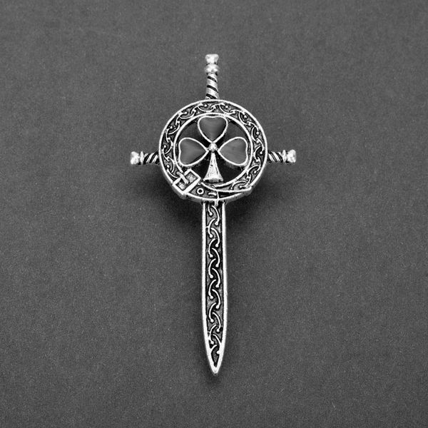 

dongsheng outlander thistle celtics knot kilt pin brooch scottish national flower brooches women men viking norse jewelry, Gray