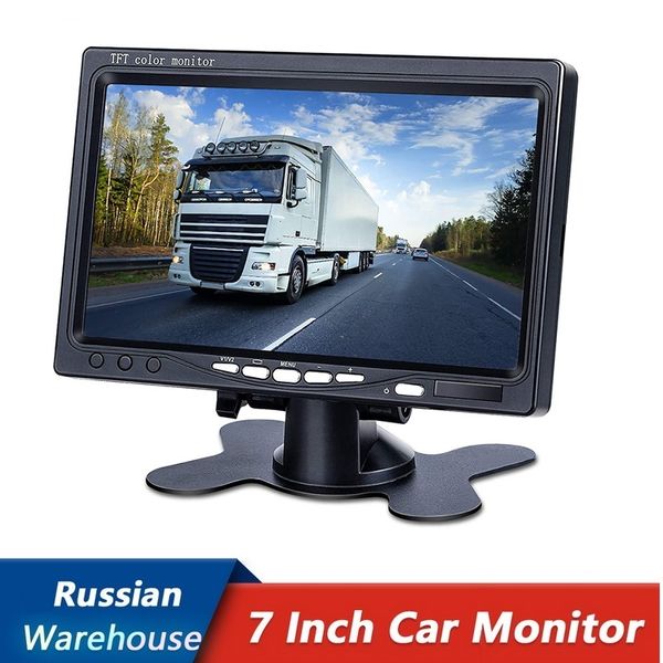 

xycing car monitor 7 inch hd 800*480 monitor for backup camera 12v-24v 2 video input for truck bus vehicle cctv rear view camera