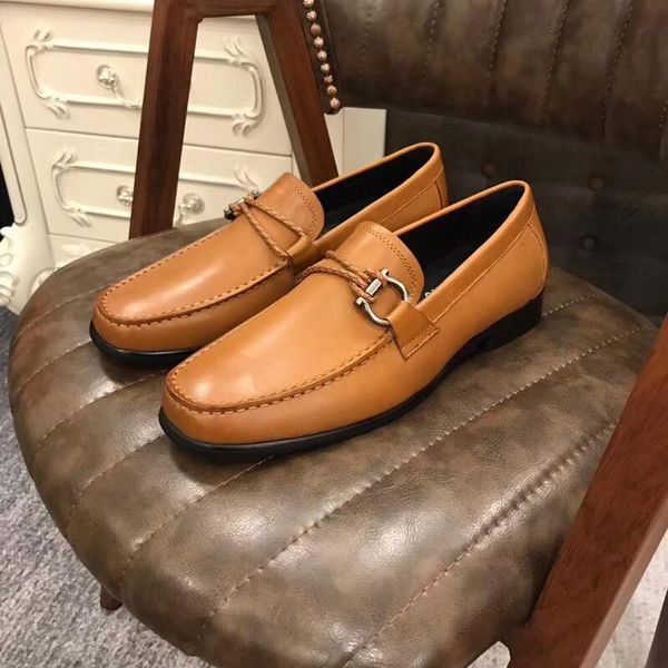 

a1 19ss mens luxury derby shoes men's flat oxfords casual slip-on dress wedding leather shoes footwear male business shoes plus size 45, Black