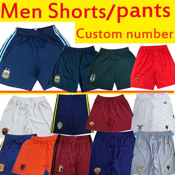 

argentina lazio italy netherlands soccer shorts rome pants spain belgium portugal men's football shorts home away high quality, Black;red
