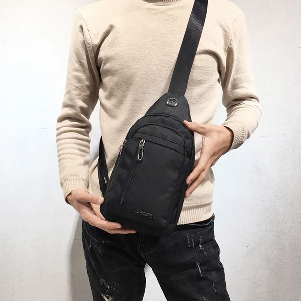 

men canvas messenger bag male versatile casual crossbody bag small wild plaid chest shoulder for man 2019 solid color