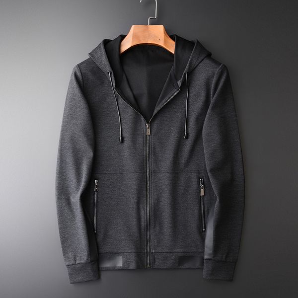 

minglu grey hooded sweatshirt men luxury flower yarn hoodies men plus size 4xl spring fashion slim fit casual sweatshirt male, Black