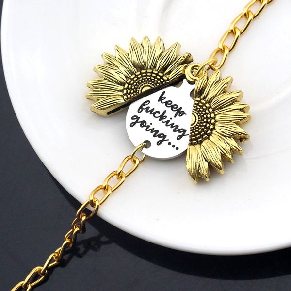 

10 шт вы мое солнце браслет симпатичные подсолнечное pulseras держите lucking going браслет цветок браслет лучший друг подарка оптовая, Black