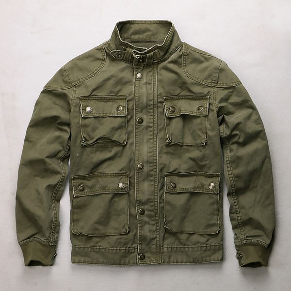 

kimsere men's casual cargo jackets with multi pockets style camouflage tactical jacket outerwear clothing 100% collar, Black;brown