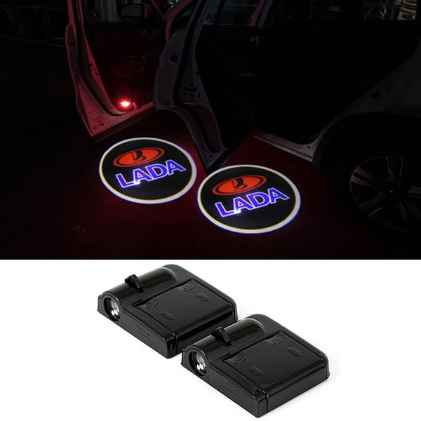 

2pcs car door welcome light logo projector for lada vesta granta niva kalina priora xray largus samara 2107 2114 2110 vaz 4x4