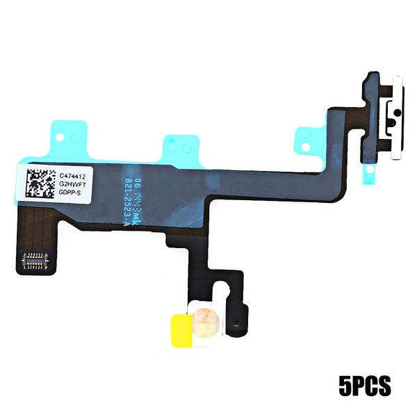 

5pcs on / off power volume button mute control mic flash metal plate flex cable replace parts for iphone 6