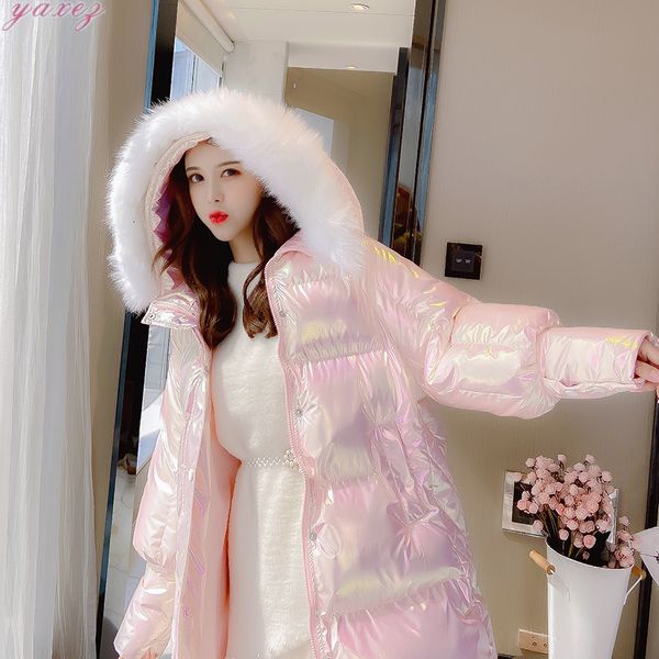 

winter 2019 loose light noodles cotton girls long fund heavy seta lead down cotton-padded clothes, Black