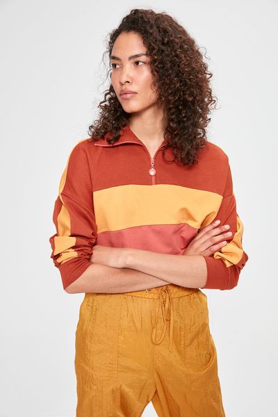 

trendyol crop трикотажные толстовка twoaw20sw0448, Black