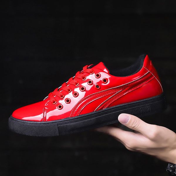 

vsiovry spring autumn shoes men pu leather casual shoes breathable waterproof male sneakers fashion men krasovki casual sneakers, Black
