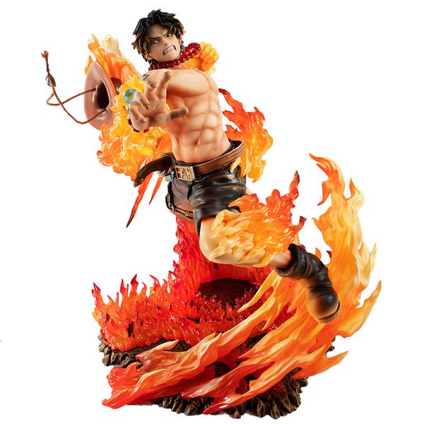 

one piece pop anime action figure model 25cm pvc portgasd ace combat version statue collection toy deskdecoration t200304