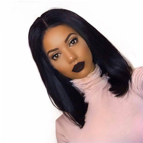 Short Lace Front Human Hair Wigs Bob Wig Full And Thick For Black