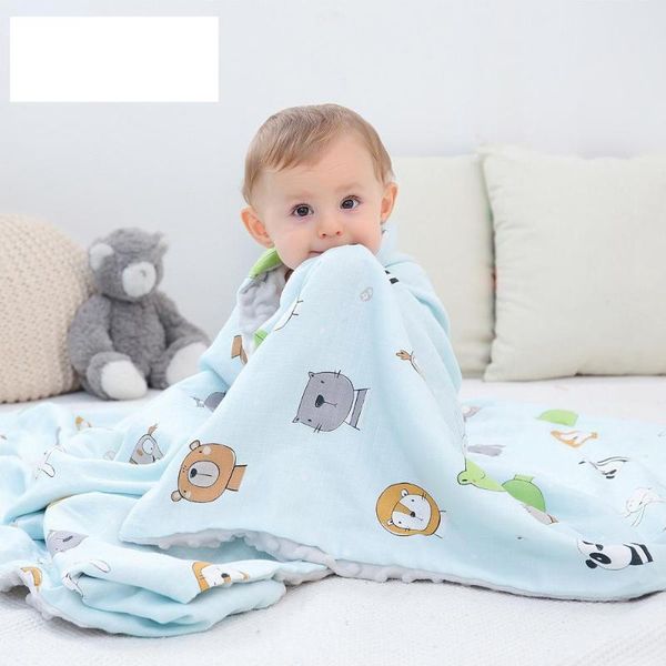 

2020 baby blankets new soft double layer coral cashmere infant swaddle bowtie stroller wrap newborn baby bedding blanket