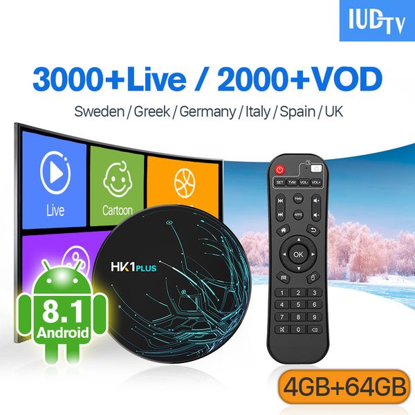 

Europe mart box android 8 1 4g 64g hk1plu iudtv ub cription dual band wifi bt 4 0 france germany pain ip tv uk