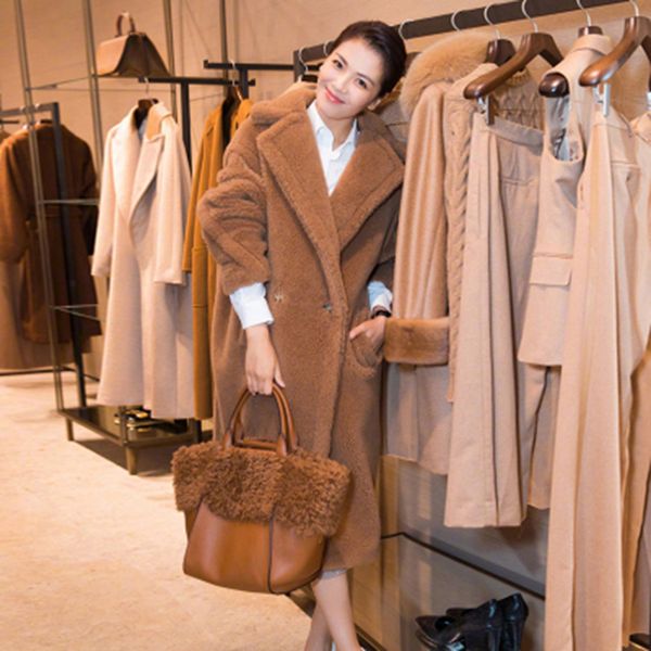 

teddy cashmere coat female women's fur coat women 2019 winter women's blouse plus size women winter clothing, Black