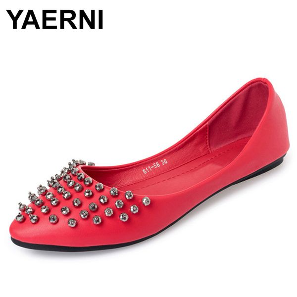

yaerni lady soft sole flats casualshoes for drive pregnant woman boat shoes women springsummer shoes point toe 35-41beadinge1099, Black