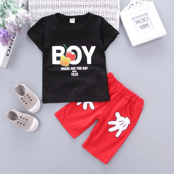 

baby boys summer clothing set newborn baby t-shirt+short pants 2pcs casual kids sport suits toddler boys tracksuits costume, White